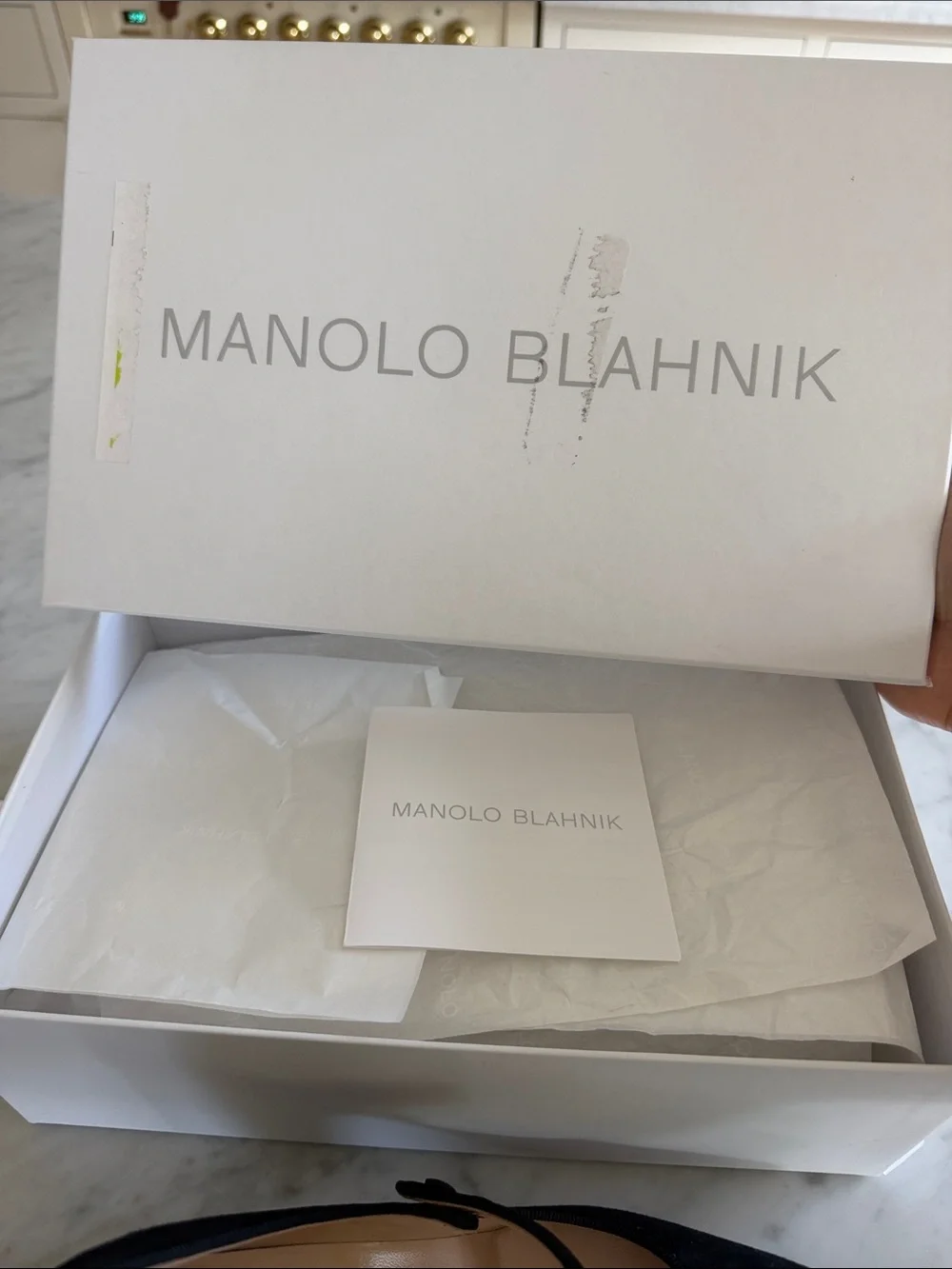 NWT Manolo Blahnik Black Suede Campariba Mary Jane Pointed Pumps size 37